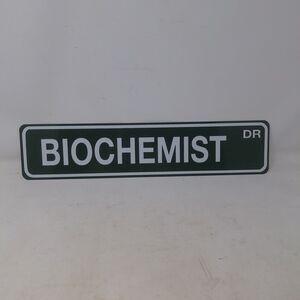 Biochemist Drive Street Sign Green White Metal Novelty Wall Decor Scientist